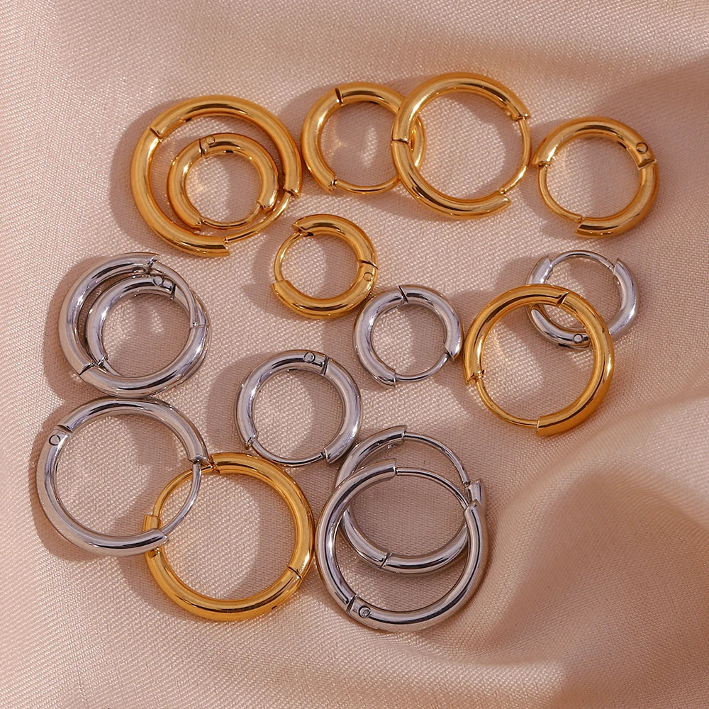 Gold Plated Small Hoop Huggies Earrings