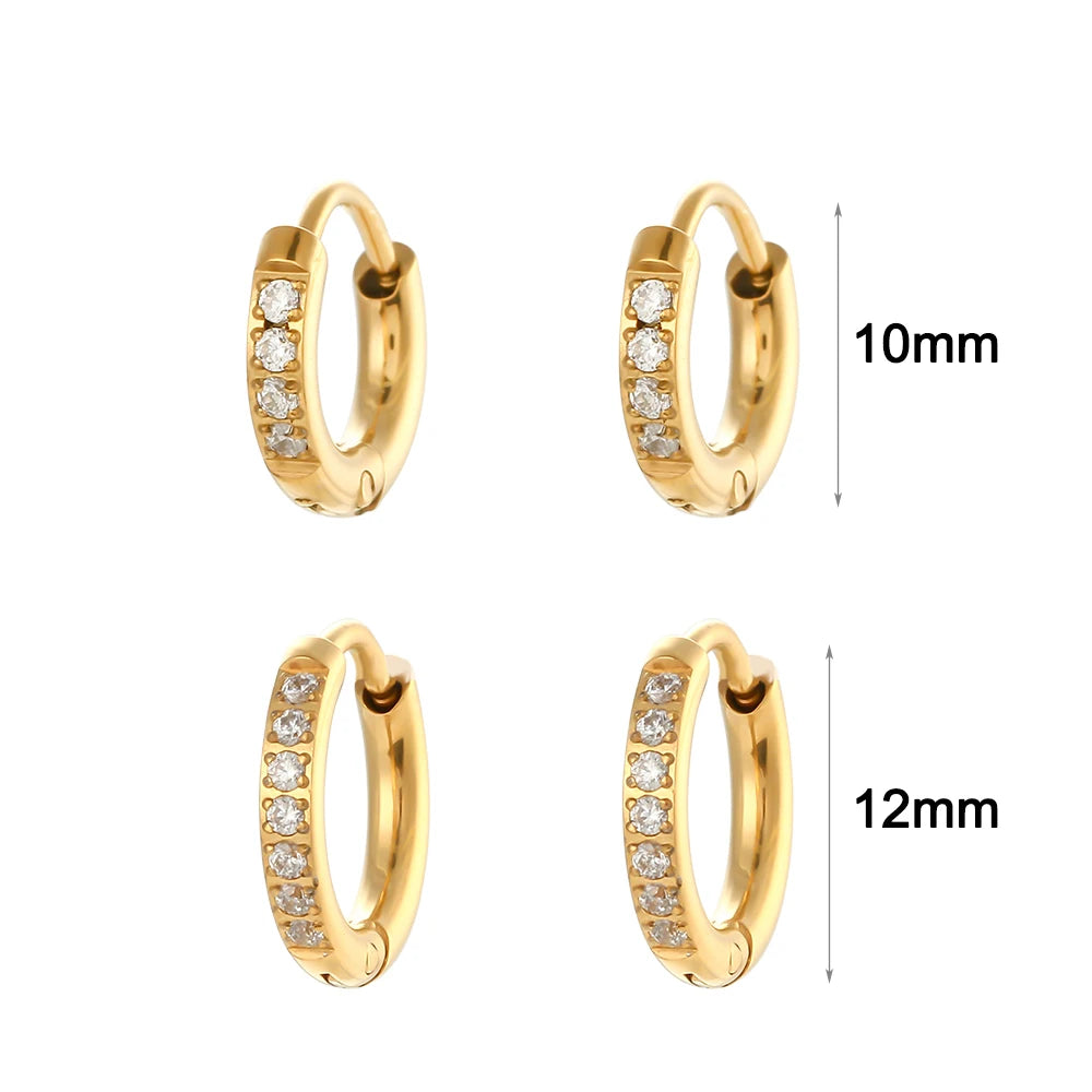 Gold Plated Crystal Huggie Hoop Earring