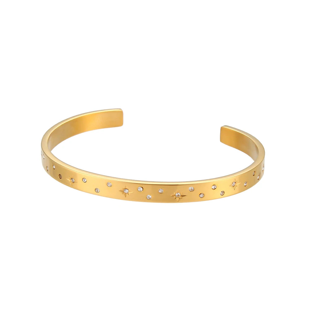 18K Gold Plated Zircon Bangles