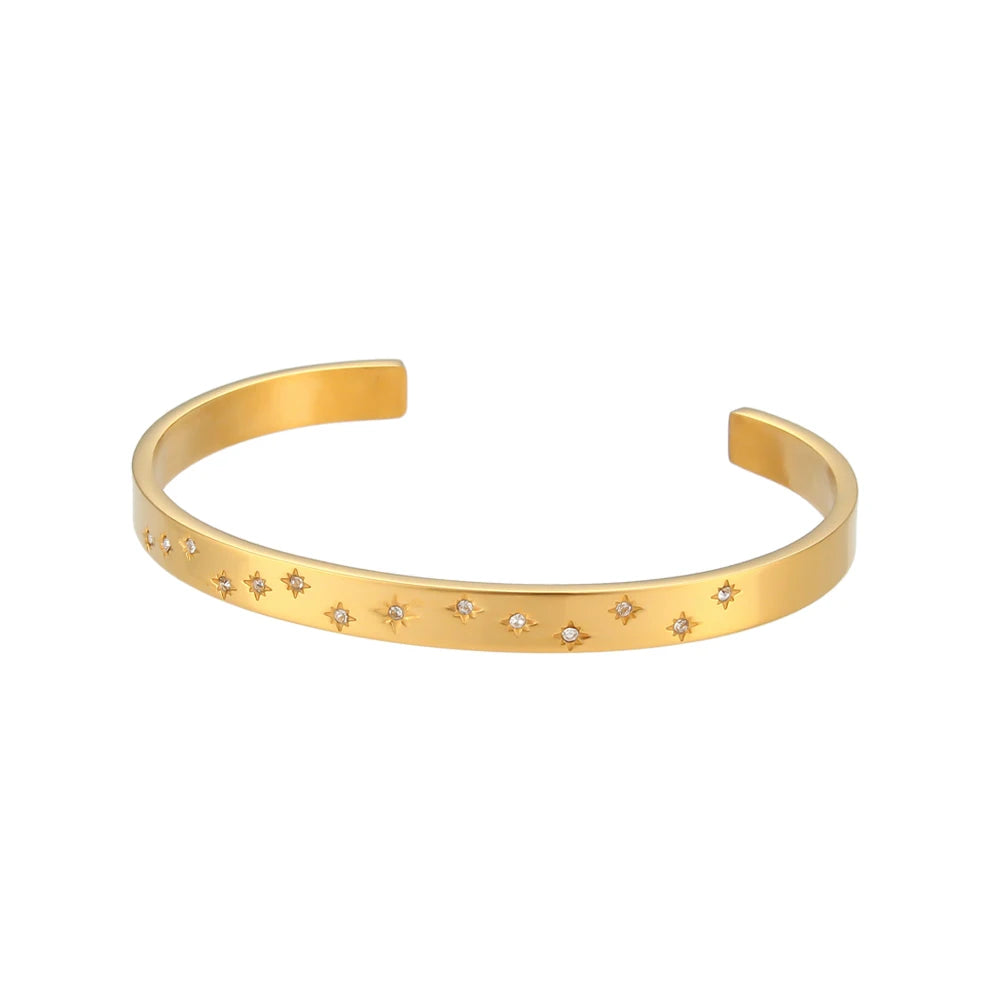 18K Gold Plated Zircon Bangles