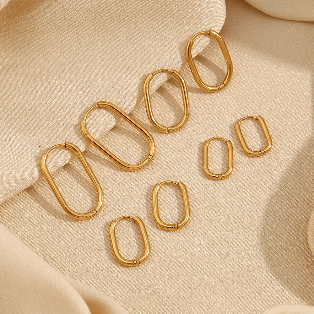 Waterproof Gold U-Shaped Earrings