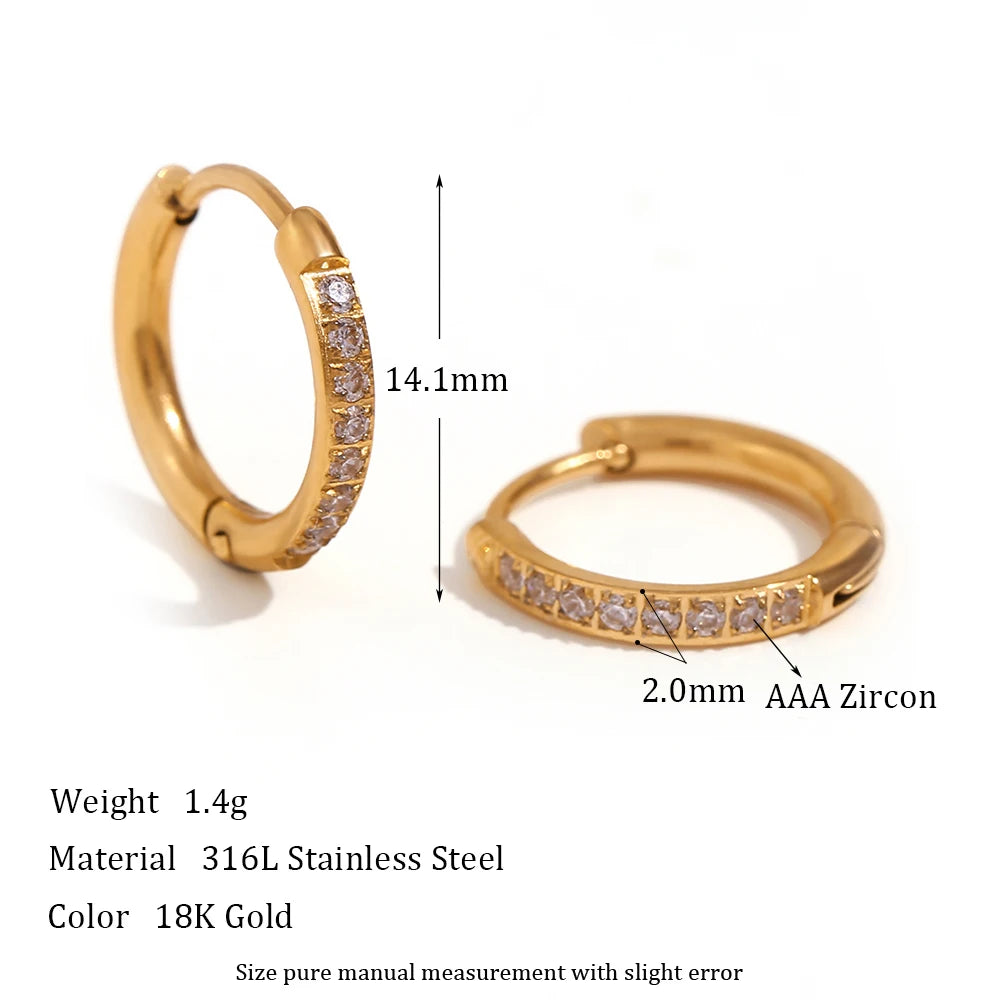 Gold Plated Crystal Huggie Hoop Earring