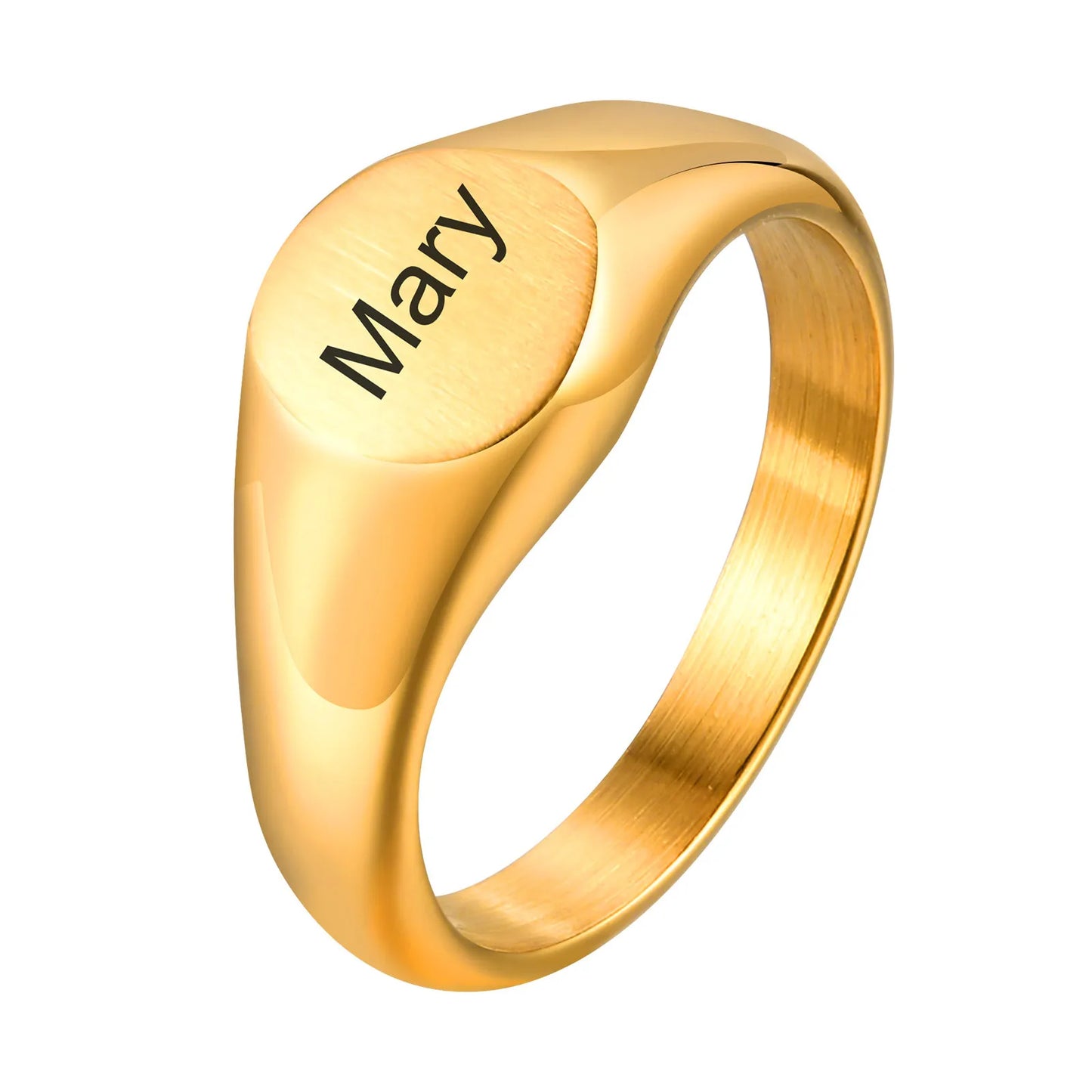 18K Gold Plated Engravable Signet Ring