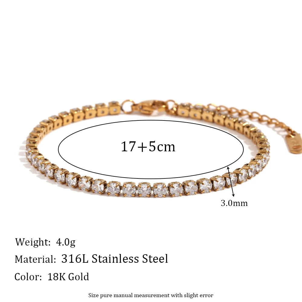 18K Gold Plated Zircon Tennis Bracelet