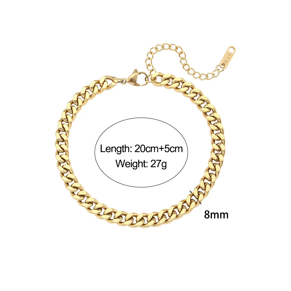 18k Gold Plated Cuban Chain Bracelets