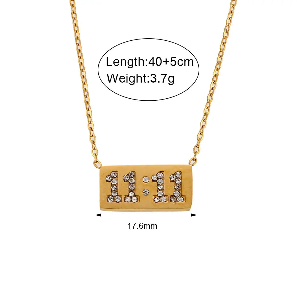 18K Gold Plated 11:11 Number Necklace