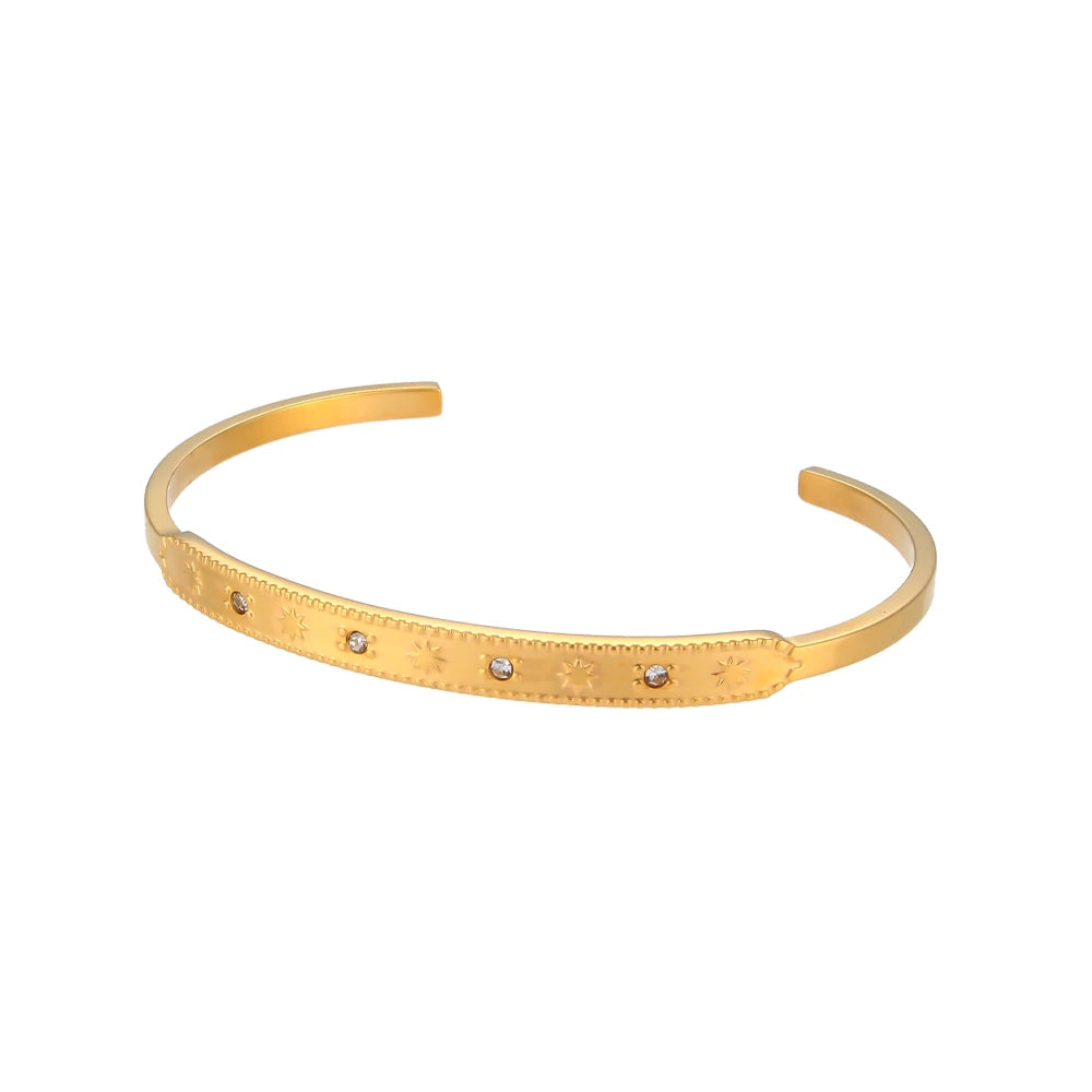 18K Gold Plated Zircon Bangles