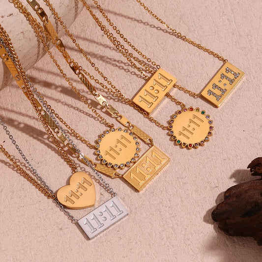 18K Gold Plated 11:11 Number Necklace