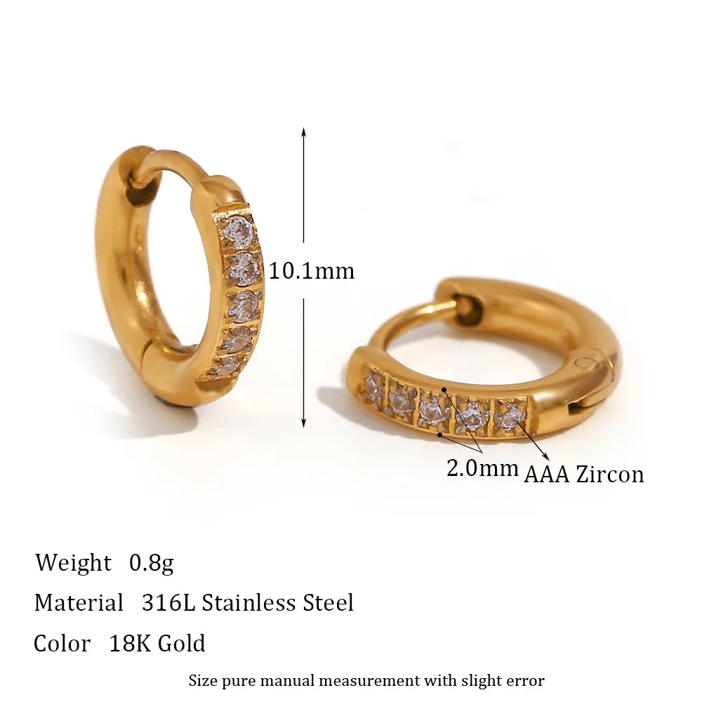 Gold Plated Crystal Huggie Hoop Earring