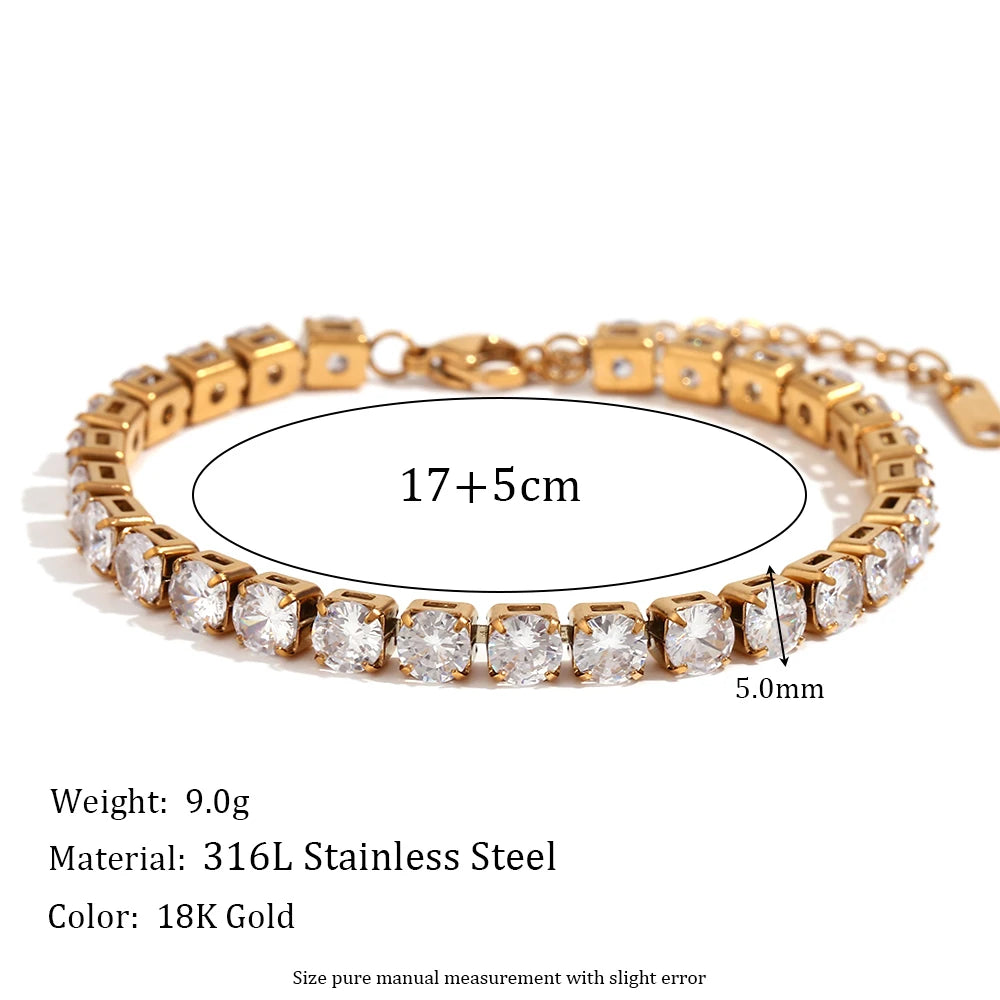 18K Gold Plated Zircon Tennis Bracelet