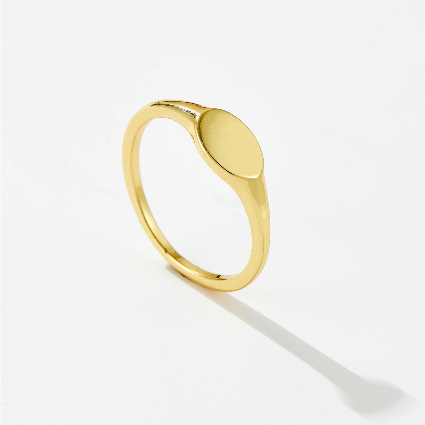 18k Gold Plated - 925 Sterling Silver Gold Signet Ring