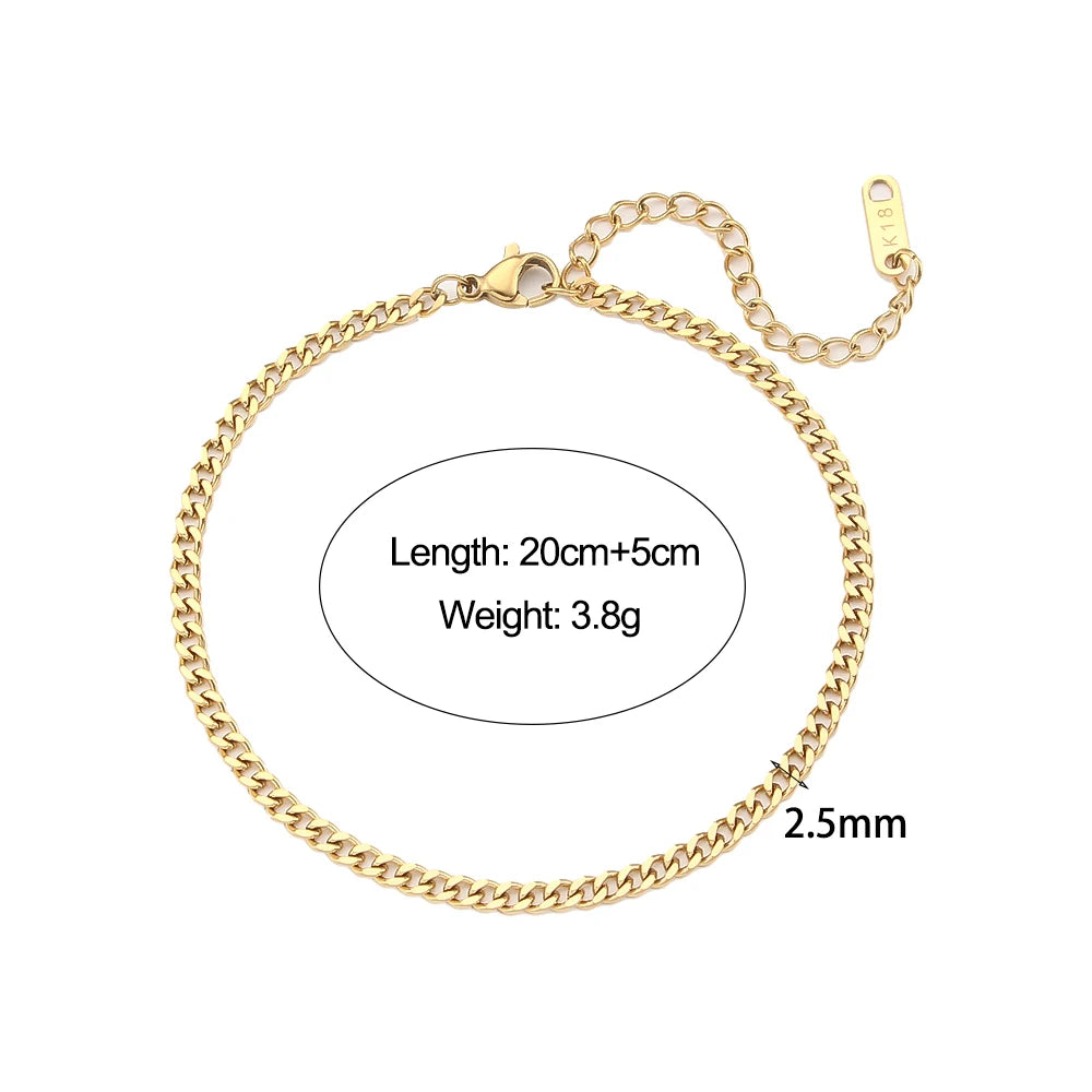 18k Gold Plated Cuban Chain Bracelets