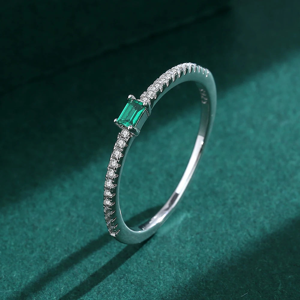 Stacking Emerald Ring with Diamonds