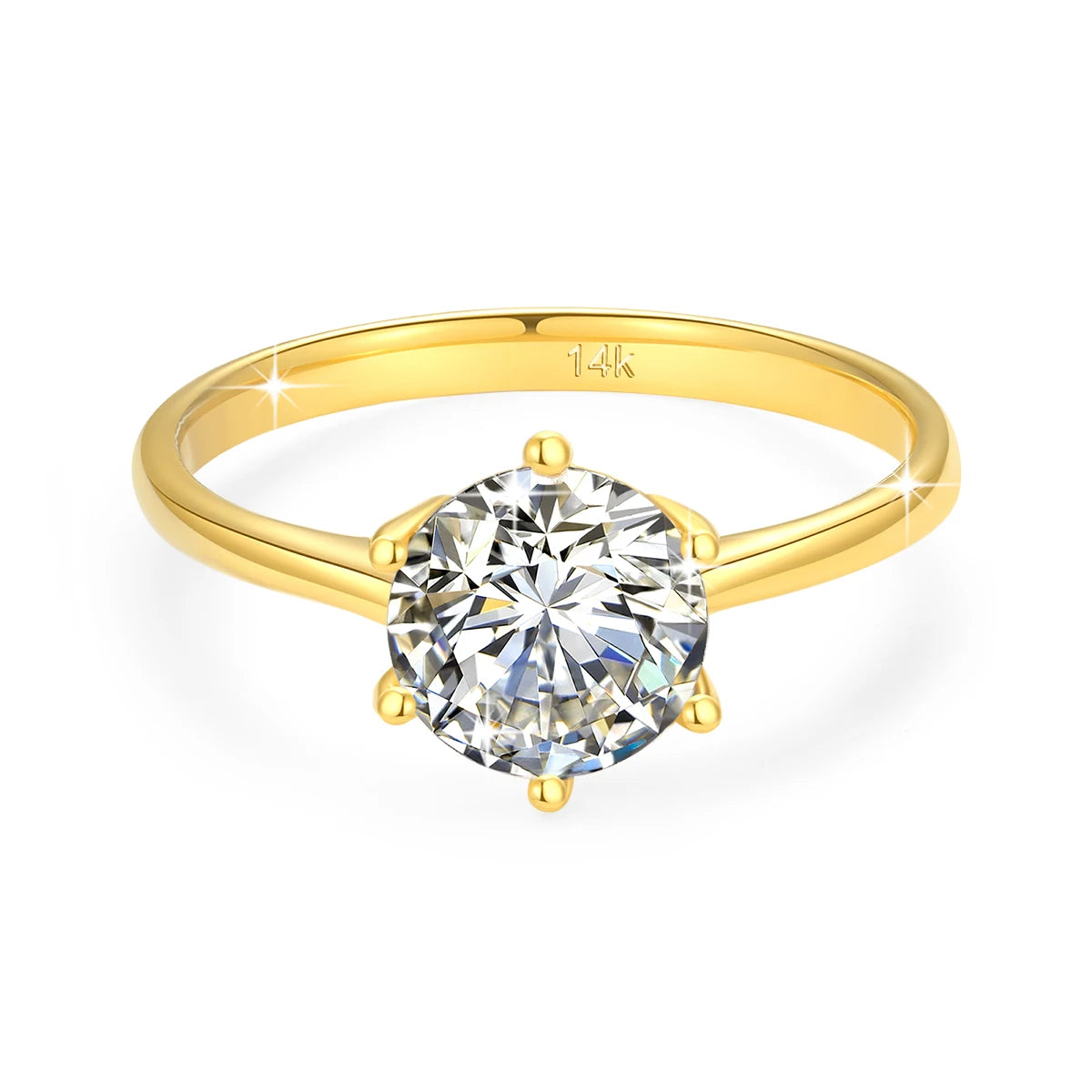 14K Gold Moissanite Ring - 1,2,or 3 CT