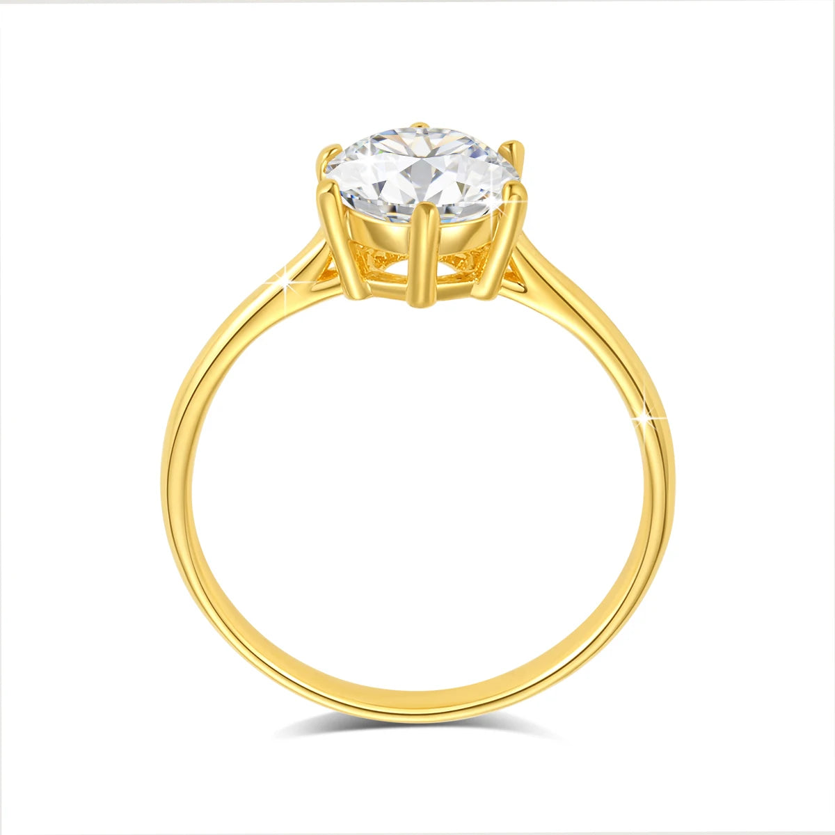 14K Gold Moissanite Ring - 1,2,or 3 CT