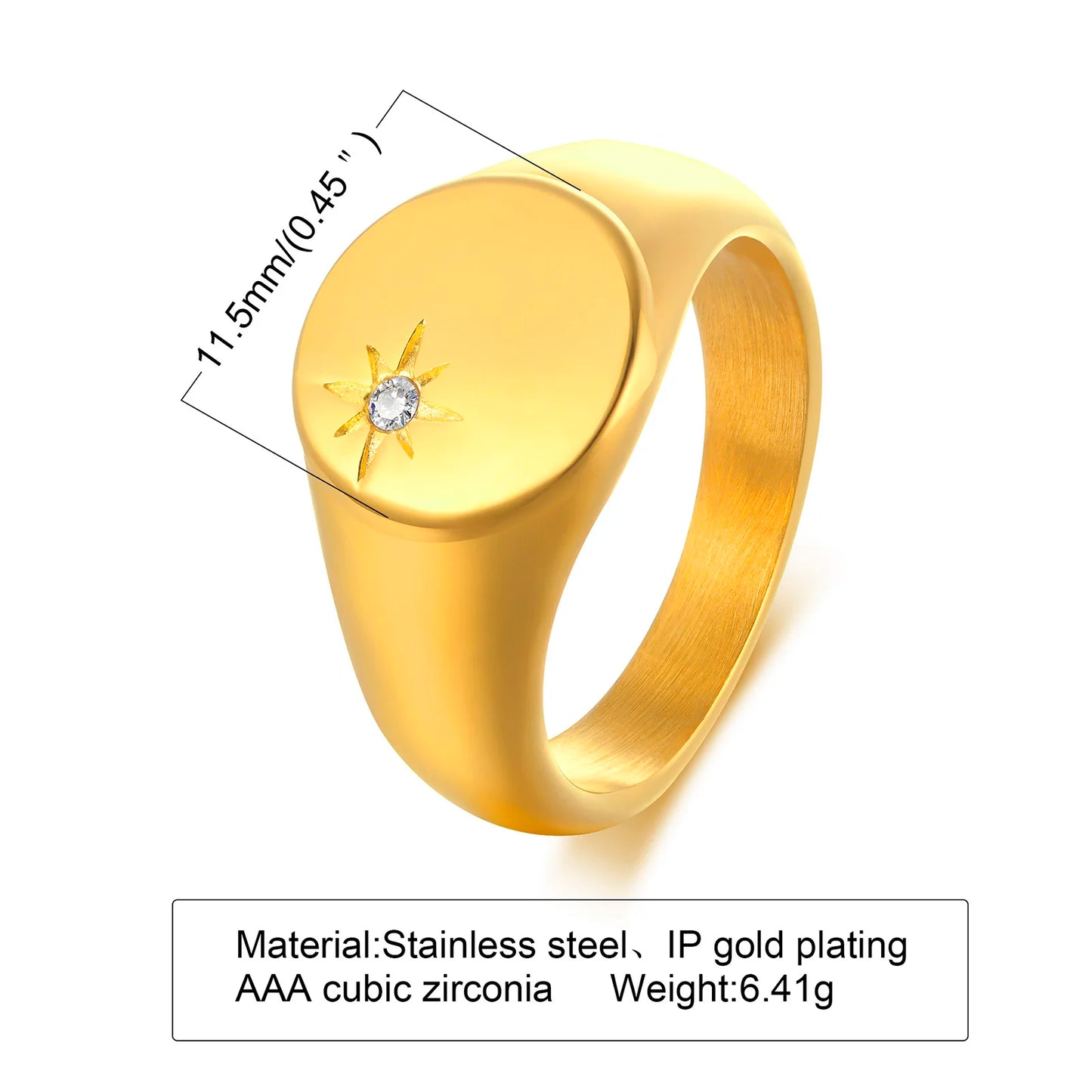 CZ Pinky Signet Ring