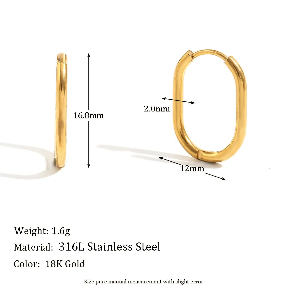 Waterproof Gold U-Shaped Earrings