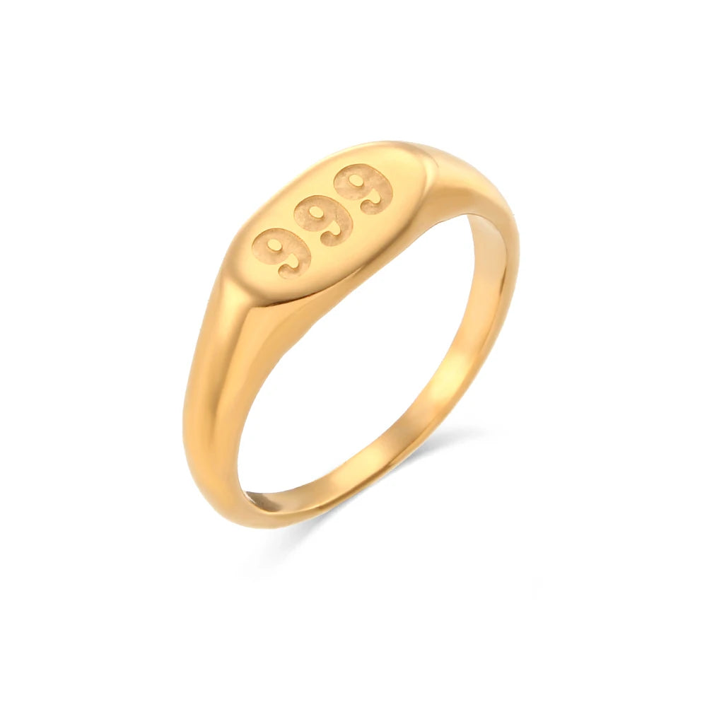 18K Gold Plated Angel Number Rings