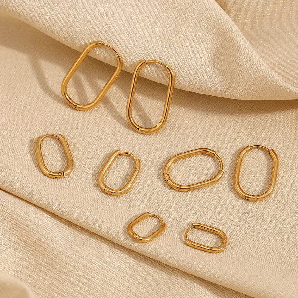 Waterproof Gold U-Shaped Earrings