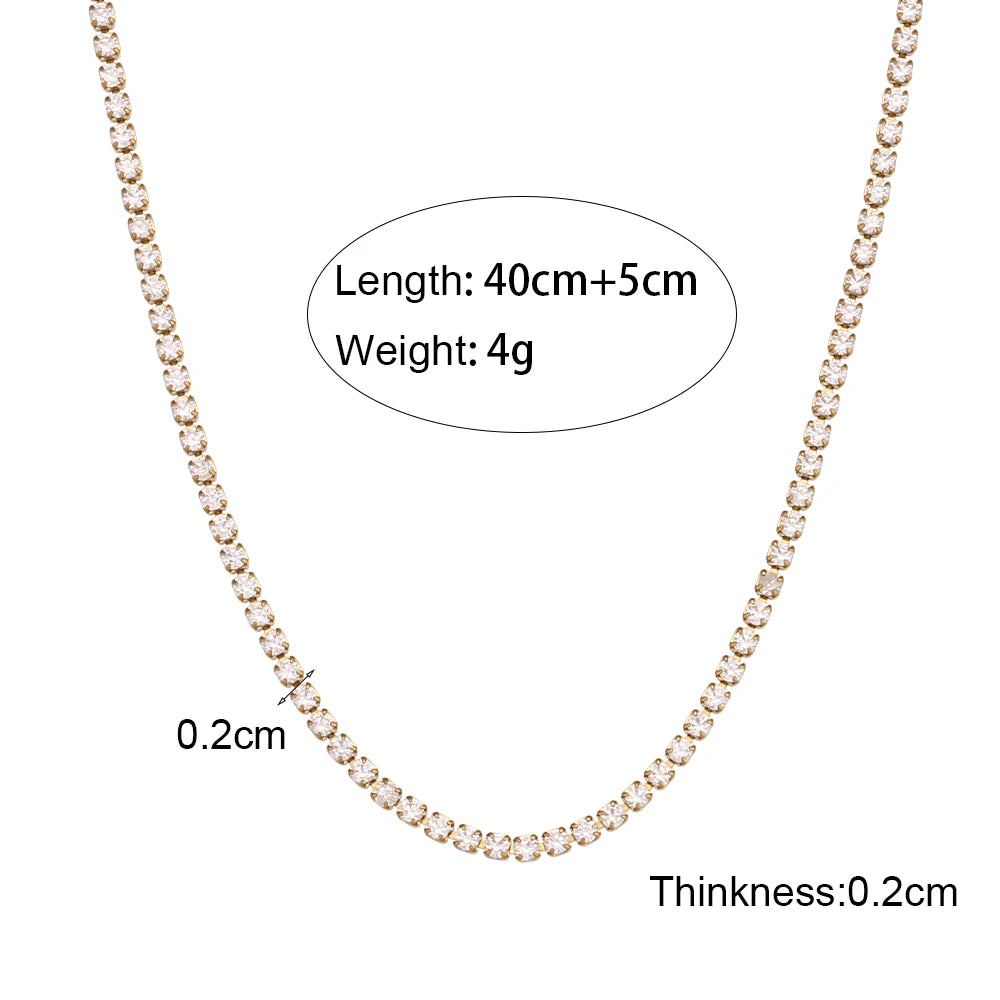 Zircon Tennis Necklace and Bracelet Set