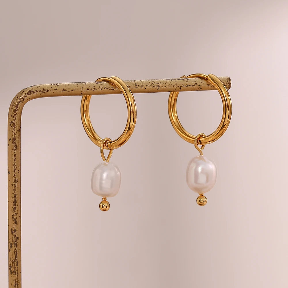 Freshwater Pearl Small Hoop Earrings