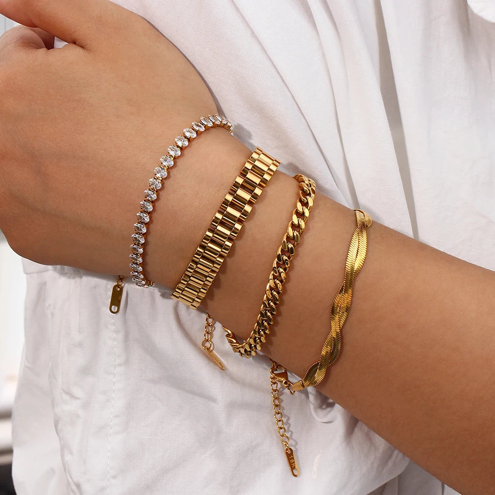 18k Gold Plated Cuban Chain Bracelets