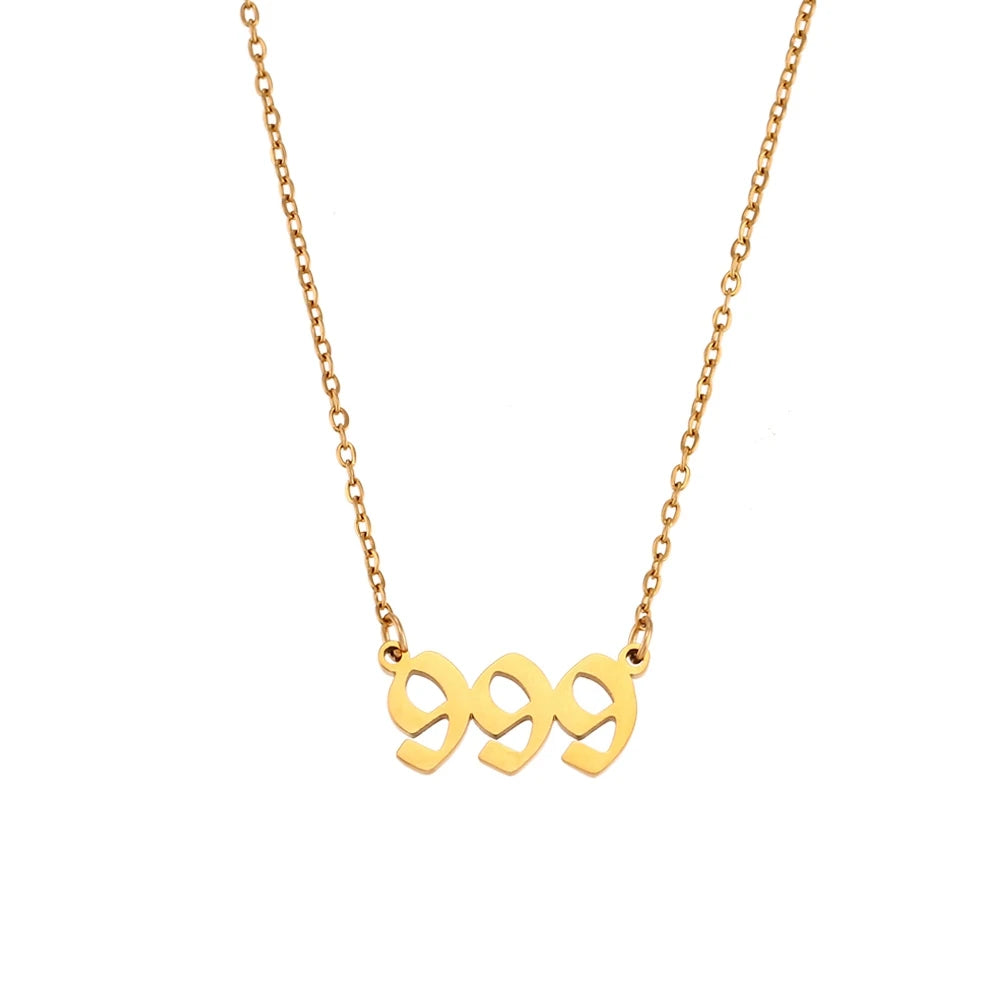 Gold Plated Angel Number Necklace