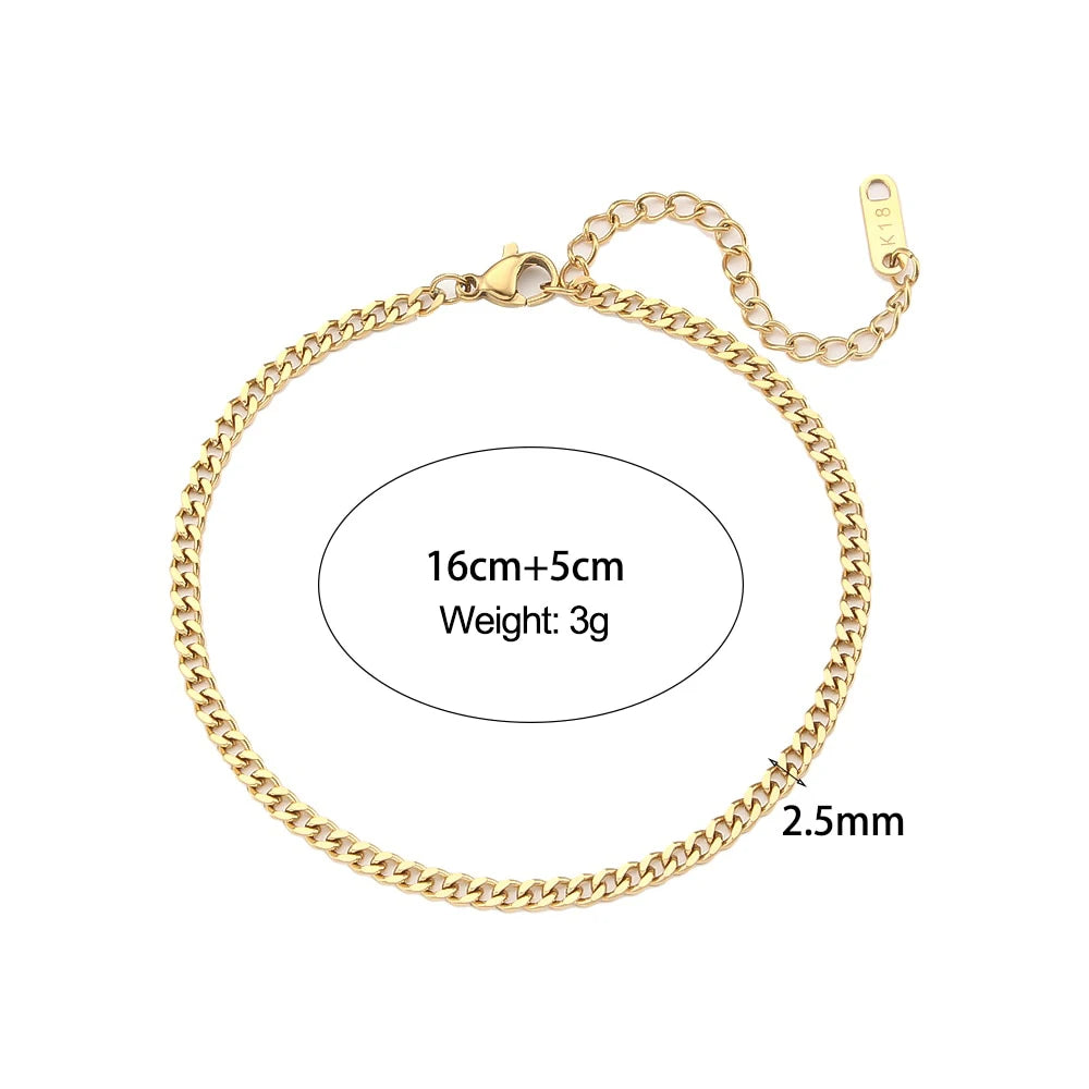 18k Gold Plated Cuban Chain Bracelets