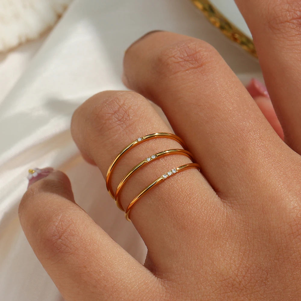 18k Gold Plated Minimalist Rings