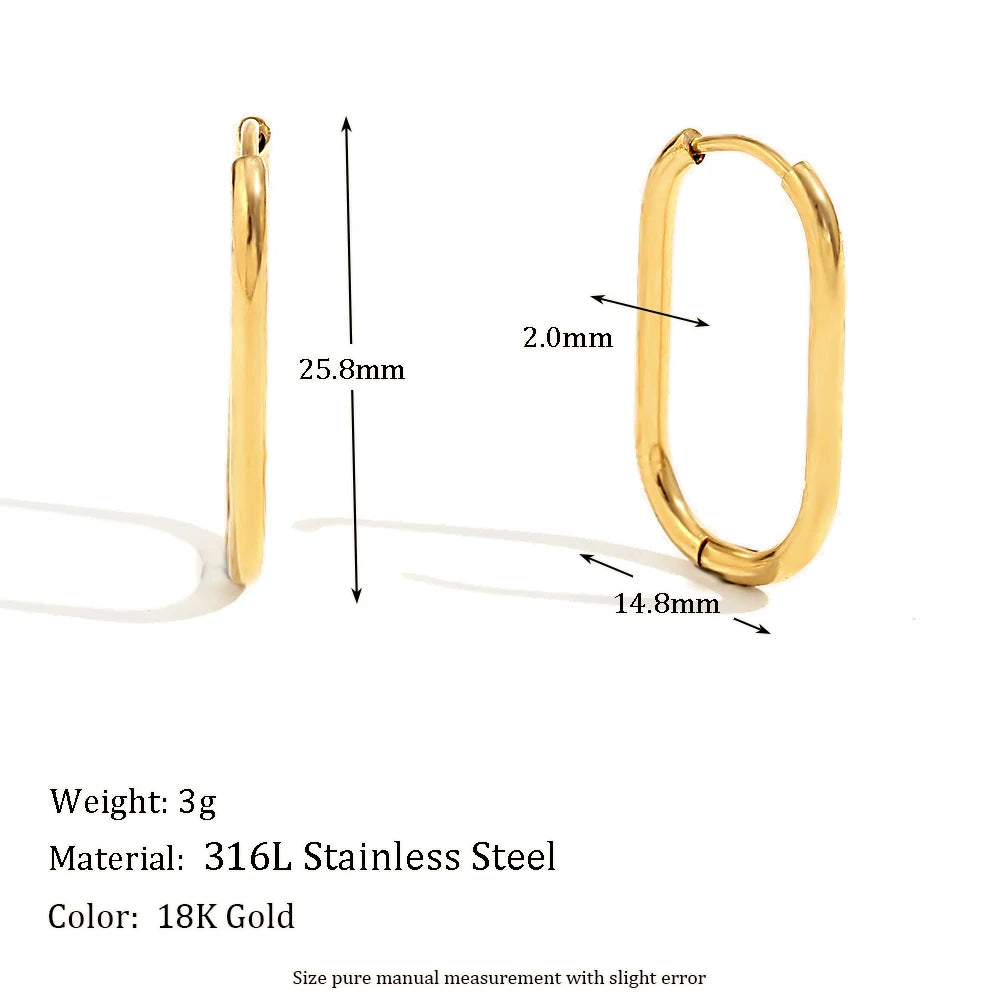 Waterproof Gold U-Shaped Earrings