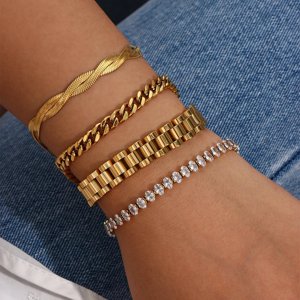 18k Gold Plated Cuban Chain Bracelets