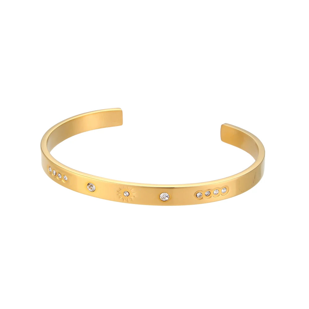 18K Gold Plated Zircon Bangles