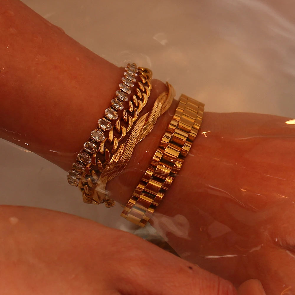 18k Gold Plated Cuban Chain Bracelets