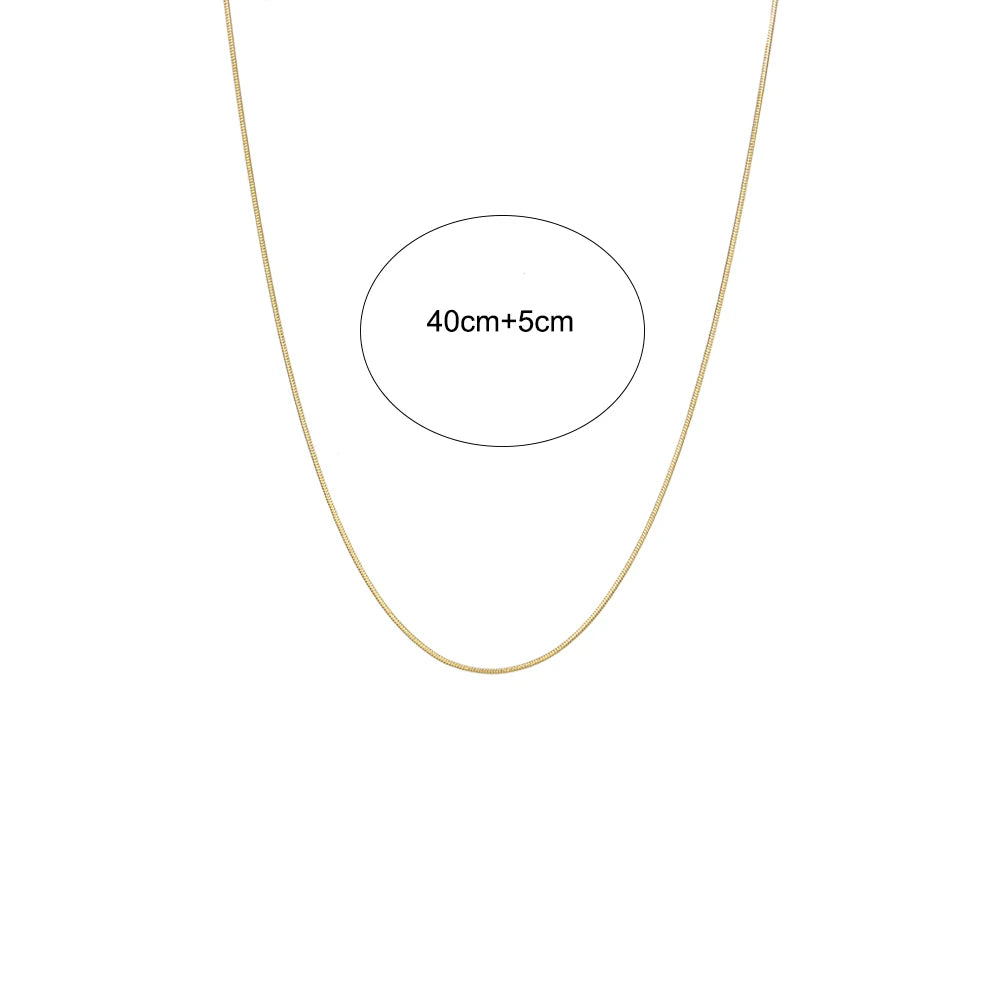 18K Gold Plated Herringbone Thin Snake Chain Layer Necklace