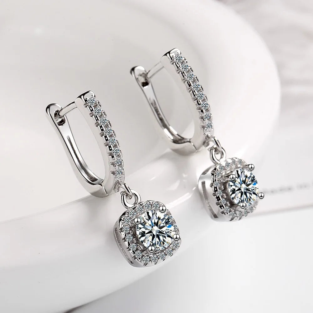 2CT Moissanite Huggie Hoop Earrings