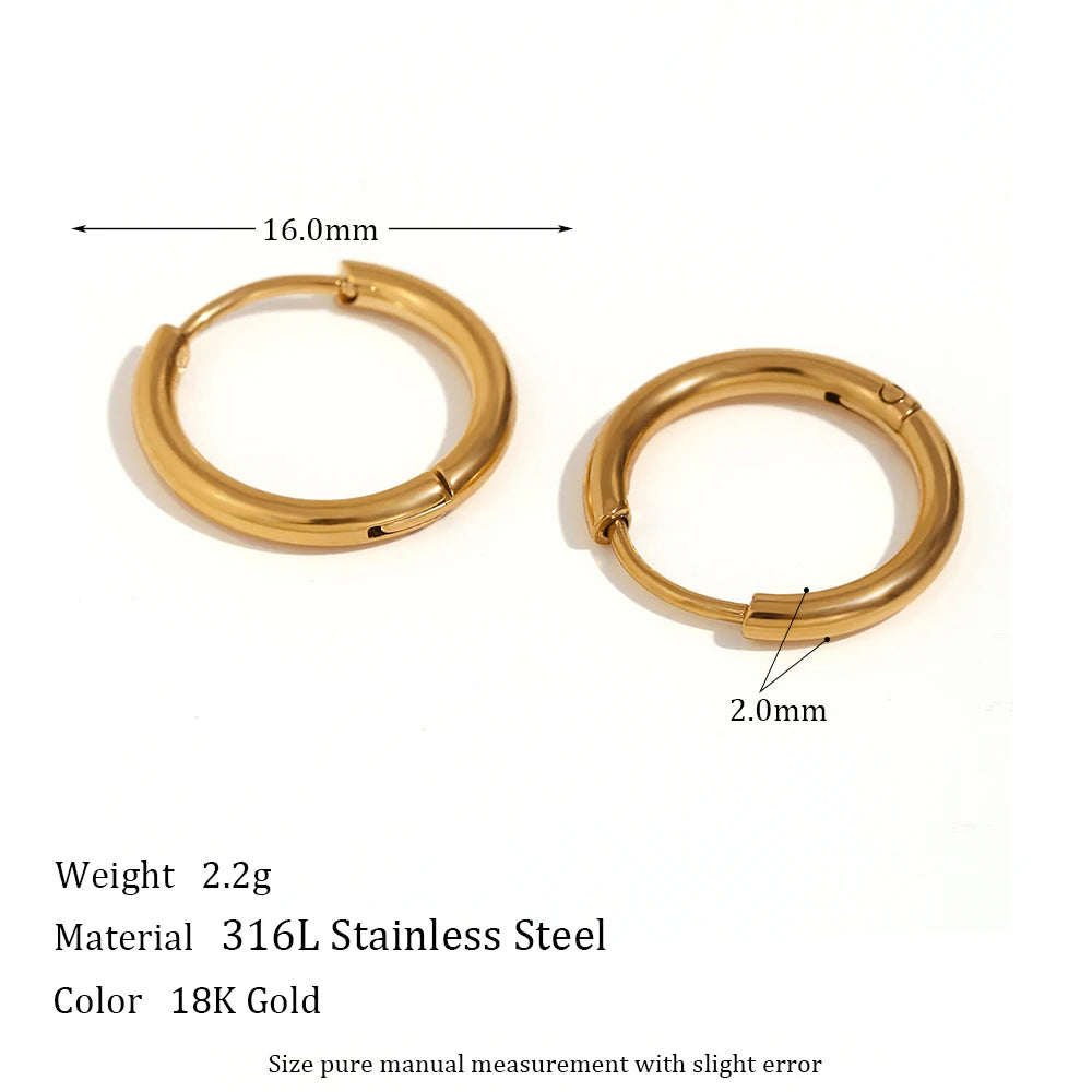 Gold Plated Small Hoop Huggies Earrings