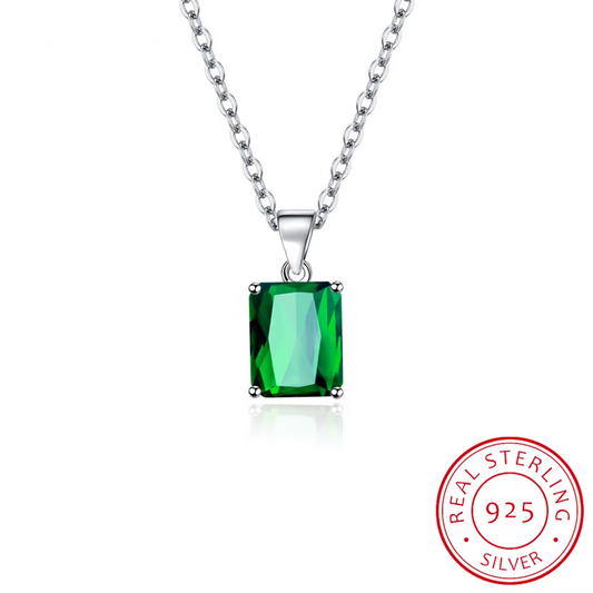 6ct Simulated Gemstone Pendant Necklace